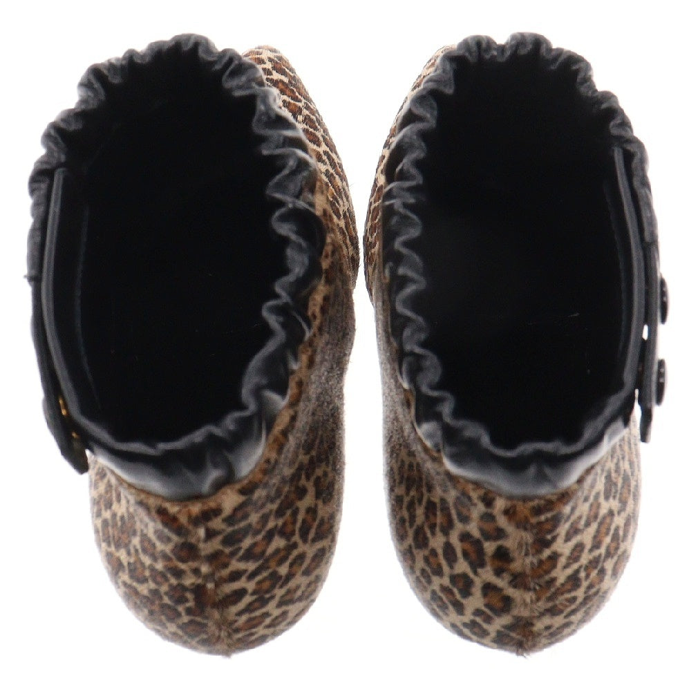 CELINE(セリーヌ) LEOPARD PRINT PONY HAIR CALF BOOT レオパード柄 ポニーヘアレザー ショートブーツ ブラウン/ブラック レディース
