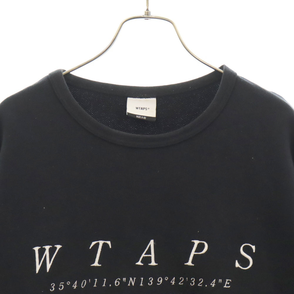 WTAPS(ダブルタップス) 19AW SYSTEM/SWEATSHIRT.COTTON システム コットン ロゴエンブロイダリー クルーネック 長袖 スウェット トレーナー ブラック 192ATDT-CP01S