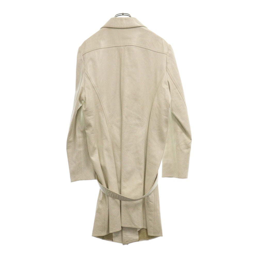 CHROME HEARTS(クロムハーツ) 8BTN LEATHER COAT クロスボールボタン スリムデザイン レザーコート ホワイト