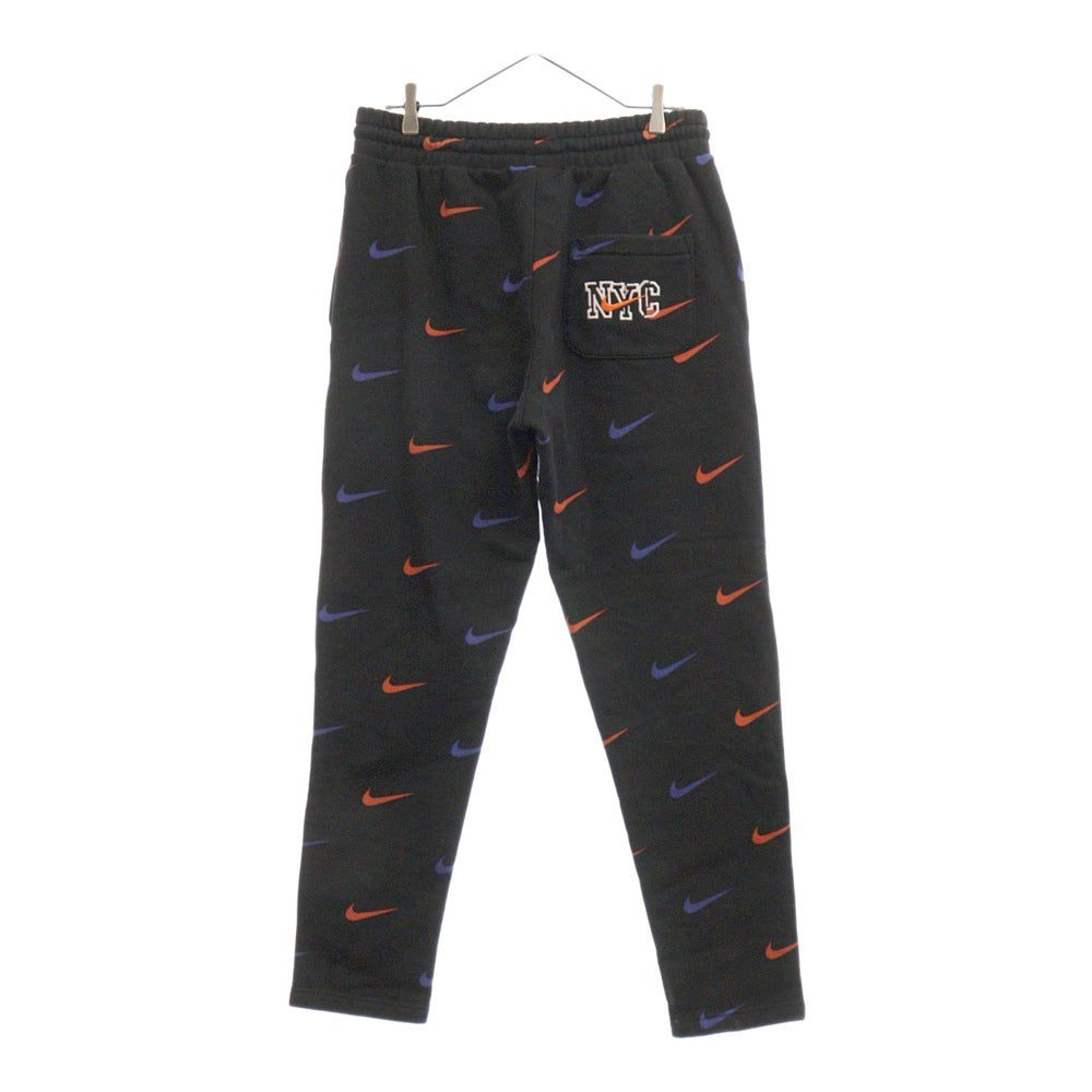 NIKE(ナイキ) ×KITH AOP FLEECE PANT キス スウォッシュプリント コットン スウェットパンツ ブラック CZ1792-010