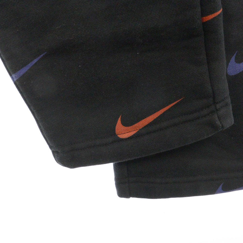 NIKE(ナイキ) ×KITH AOP FLEECE PANT キス スウォッシュプリント コットン スウェットパンツ ブラック CZ1792-010