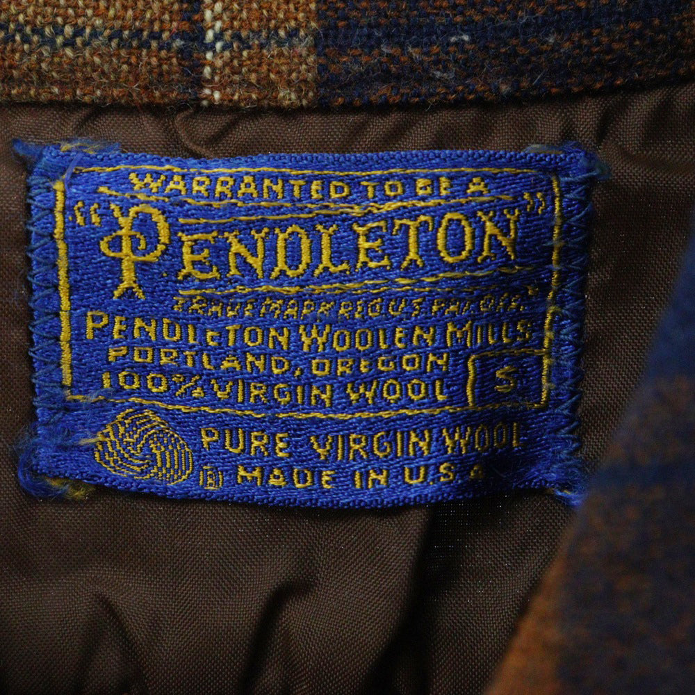 PENDLETON(ペンドルトン) 70S チェック柄 ウール フランネル 長袖シャツ ロングスリーブ ブラウン