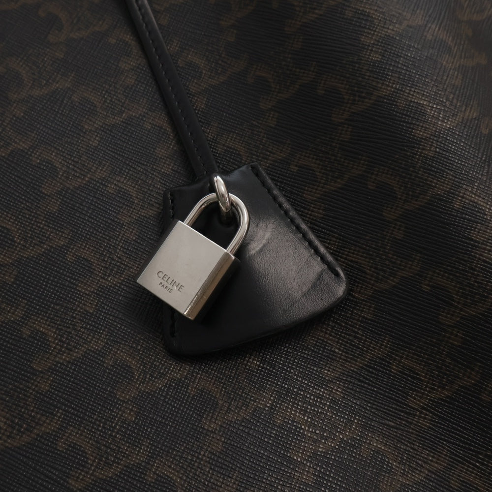 CELINE(セリーヌ) ラージ カバ トリオンフキャンバス カーフスキン レザー ハンドバック 115872FRC ブラウン