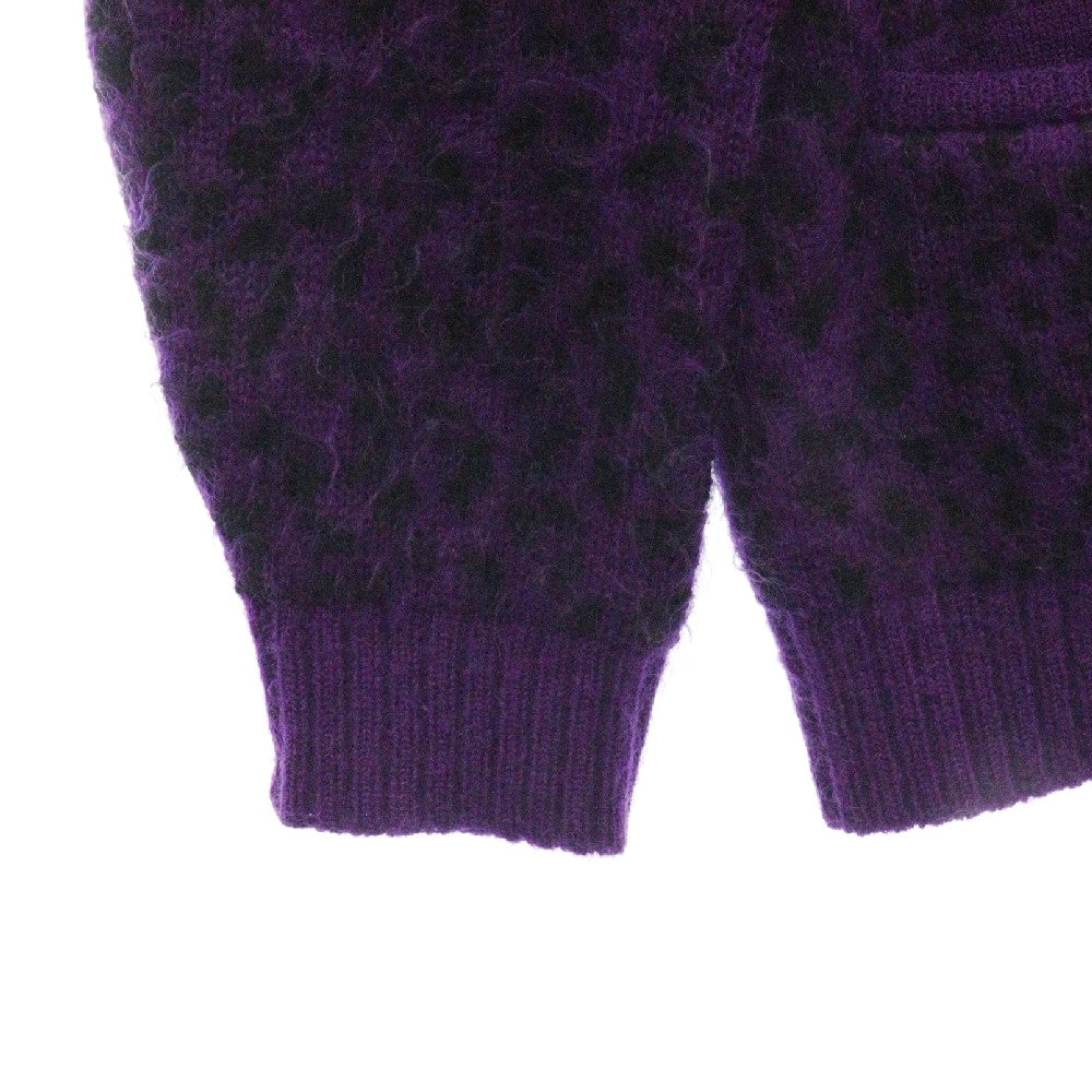 WACKO MARIA(ワコマリア) 22AW LEOPARD HEAVY MOHAIR CARDIGAN レオパード モヘアカーディガン 22FW-WMK-KN07 パープル
