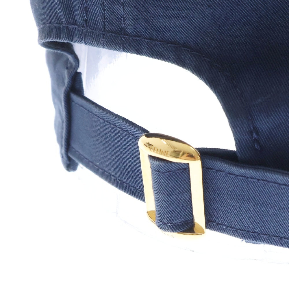 CELINE(セリーヌ) フロントロゴ刺繍 コットン ベースボールキャップ 帽子 ネイビー 2AUA1969P