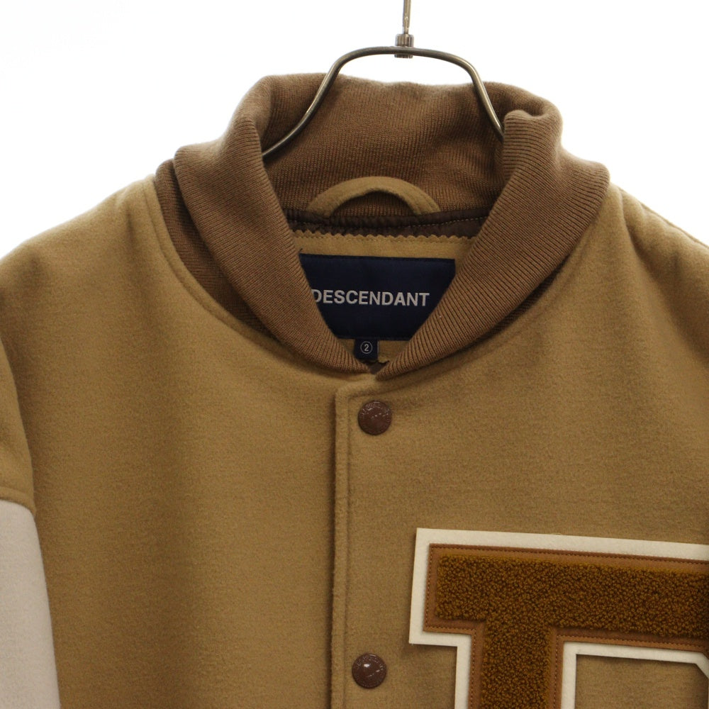 DESCENDANT(ディセンダント) 21AW SQUAD VARSITY JACKET ウール スクワッド バーシティジャケット スタジャン ベージュ 212WVDS-JKM01