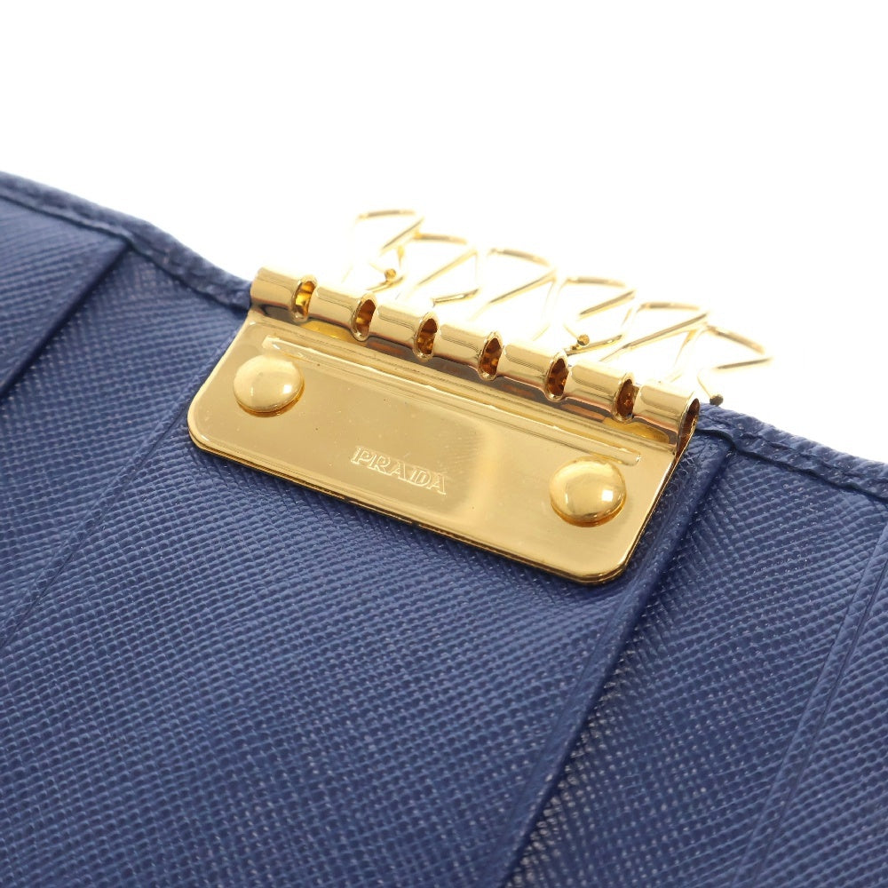 PRADA(プラダ) サフィアーノ レザー 型押しロゴ キーケース 1M0223 ネイビー