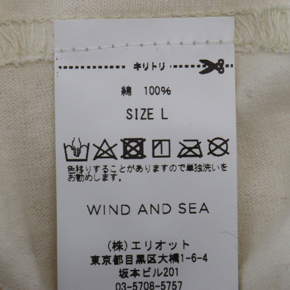 WIND AND SEA(ウィンダンシー) × SOPHNET WDS RHINESTONE SEA TEE ソフネット ラインストーン ロゴ クルーネック 半袖Tシャツ カットソー ベージュ WDS-SPNT-01