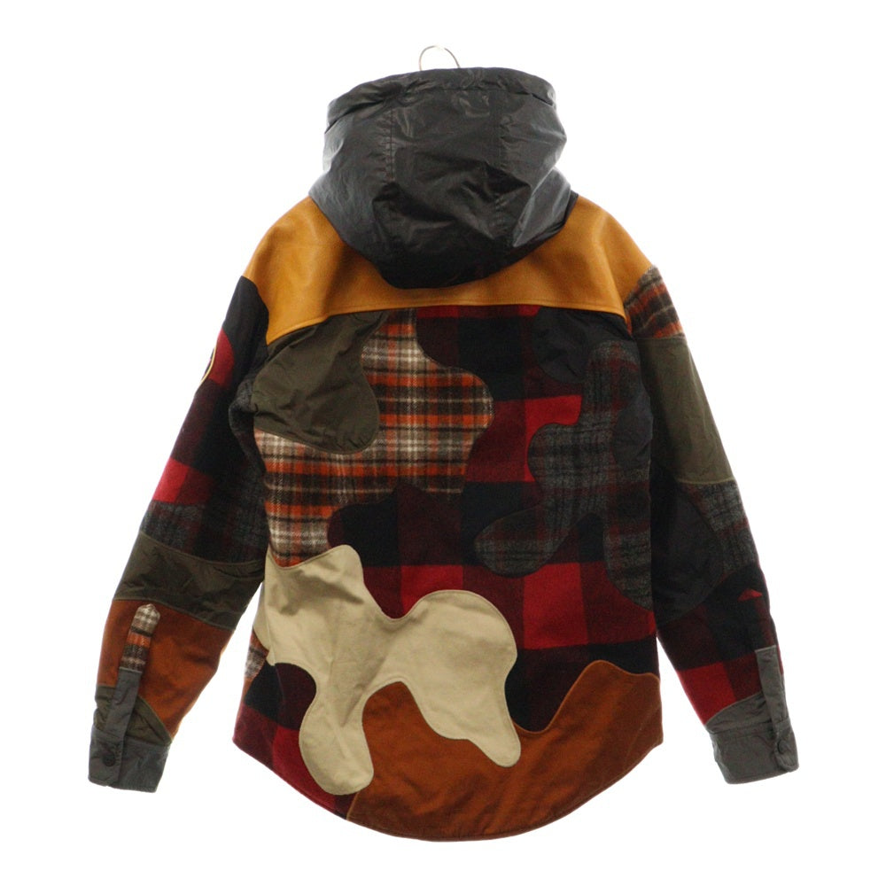 DSQUARED2(ディースクエアード) 21AW 異素材パッチワーク アームロゴパッチ フーデッドジャケット マルチカラー S71DM0488 STZ027
