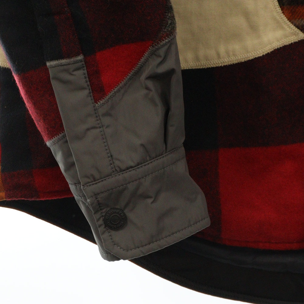 DSQUARED2(ディースクエアード) 21AW 異素材パッチワーク アームロゴパッチ フーデッドジャケット マルチカラー S71DM0488 STZ027