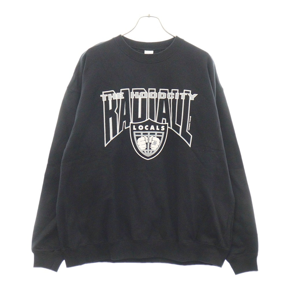 RADIALL(ラディアル) 23AW CHAOS FISHING CLUB CHROME LETTERS HOODIE SWEATSHIRT L/S レタープリントスウェットプルオーバーパーカー ブラック RAD-23AW-SPOT-JW002