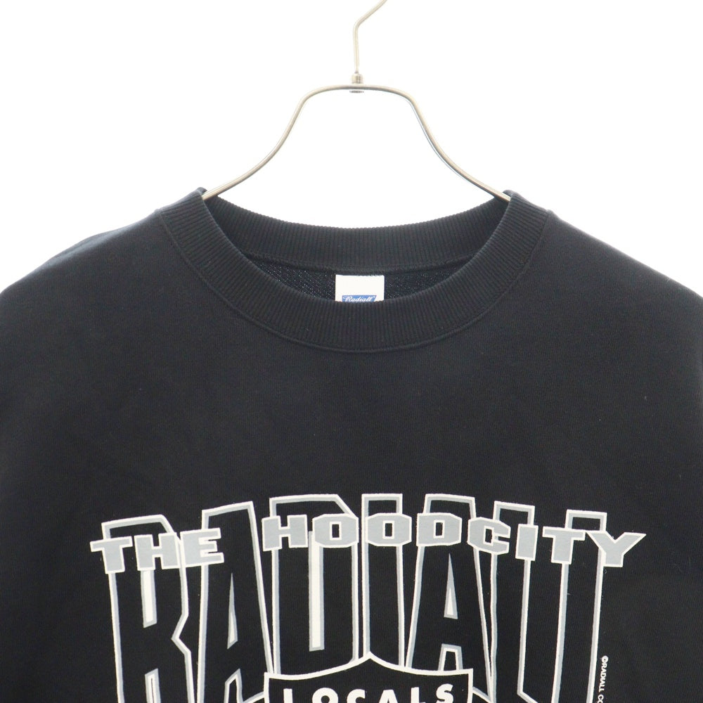 RADIALL(ラディアル) 23AW CHAOS FISHING CLUB CHROME LETTERS HOODIE SWEATSHIRT L/S レタープリントスウェットプルオーバーパーカー ブラック RAD-23AW-SPOT-JW002