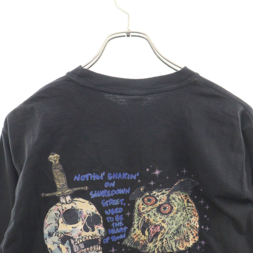 RADIALL(ラディアル) 24SS FLASH CREW NECK T-SHIRT L/S バックプリントロングスリーブTシャツ 長袖 ブラック RAD-24SS-CUT018