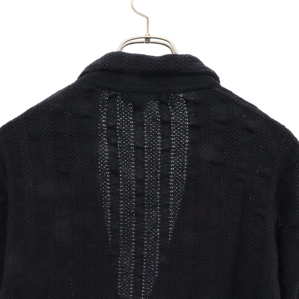 LARDINI(ラルディーニ) フロントボタン 2ポケット コットン混 ストライプ テーラードジャケット ネイビー JKLJM22