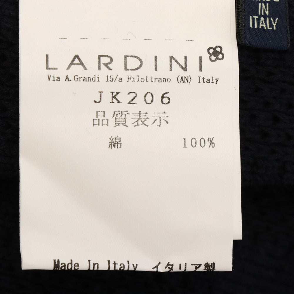 LARDINI(ラルディーニ) フロントボタン 2ポケット コットン混 ストライプ テーラードジャケット ネイビー JKLJM22