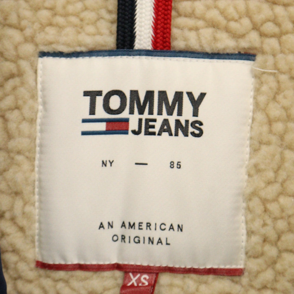 TOMMY JEANS(トミージーンズ) フーデッド 裏地ボア切替 中綿 ジップアップジャケット ネイビー