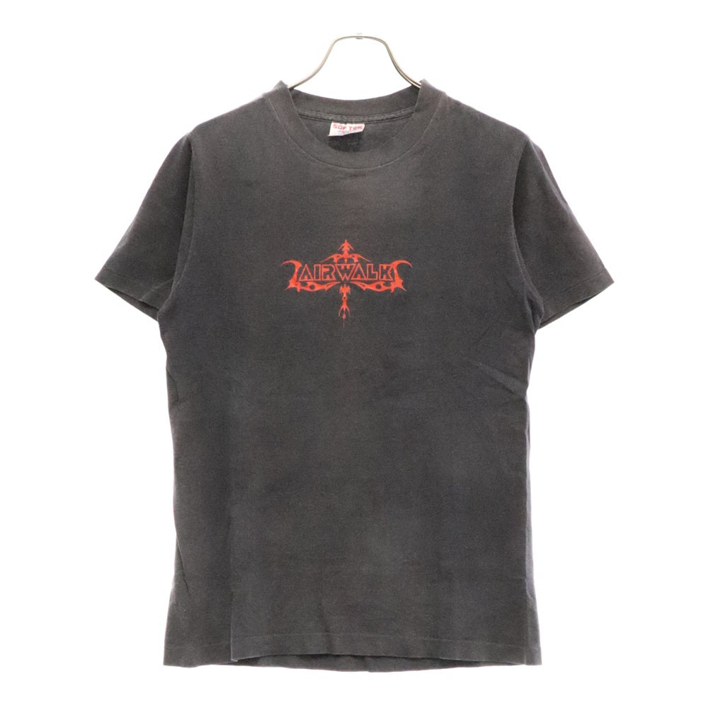 VINTAGE(ヴィンテージ) 90S VINTAGE AIR WALK SOFTEETタグ ヴィンテージ エアーウォーク プリント クルーネック 半袖Tシャツ カットソー ブラック