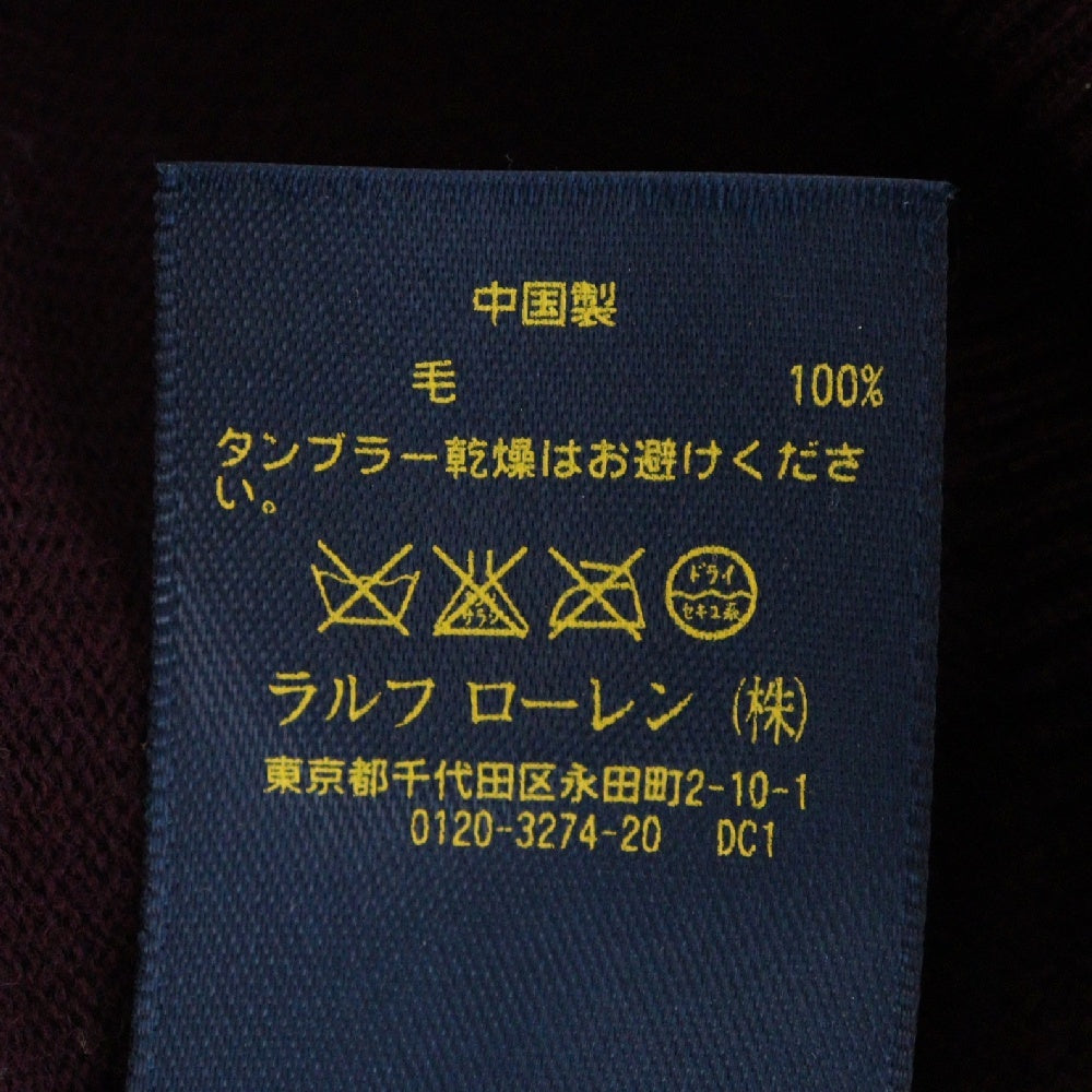 SOPHNET.(ソフネット) ポニー刺繍ウールVネックニットセーター ボルドー 1864586FZ