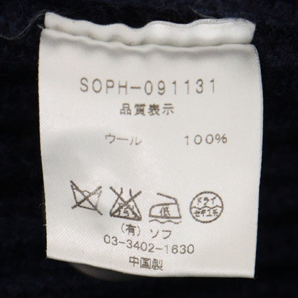 SOPHNET.(ソフネット) ×A.P.C. アーペーセー スリーブライン ハイゲージニットジャケット カーディガン ネイビー SOPH-091131