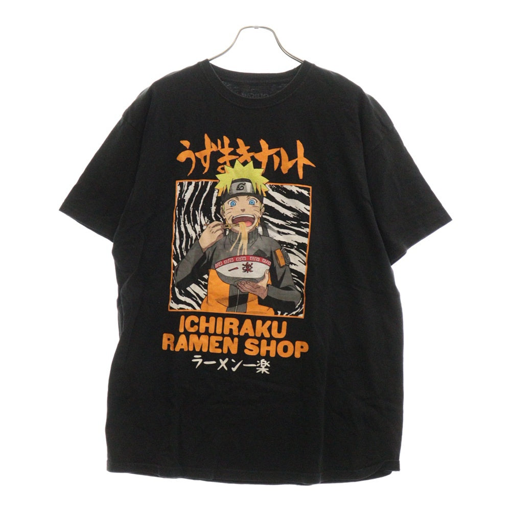 VINTAGE(ヴィンテージ) 00S NARUTO うずまきナルト ラーメン一楽 アニメプリントTシャツ 半袖カットソー ブラック