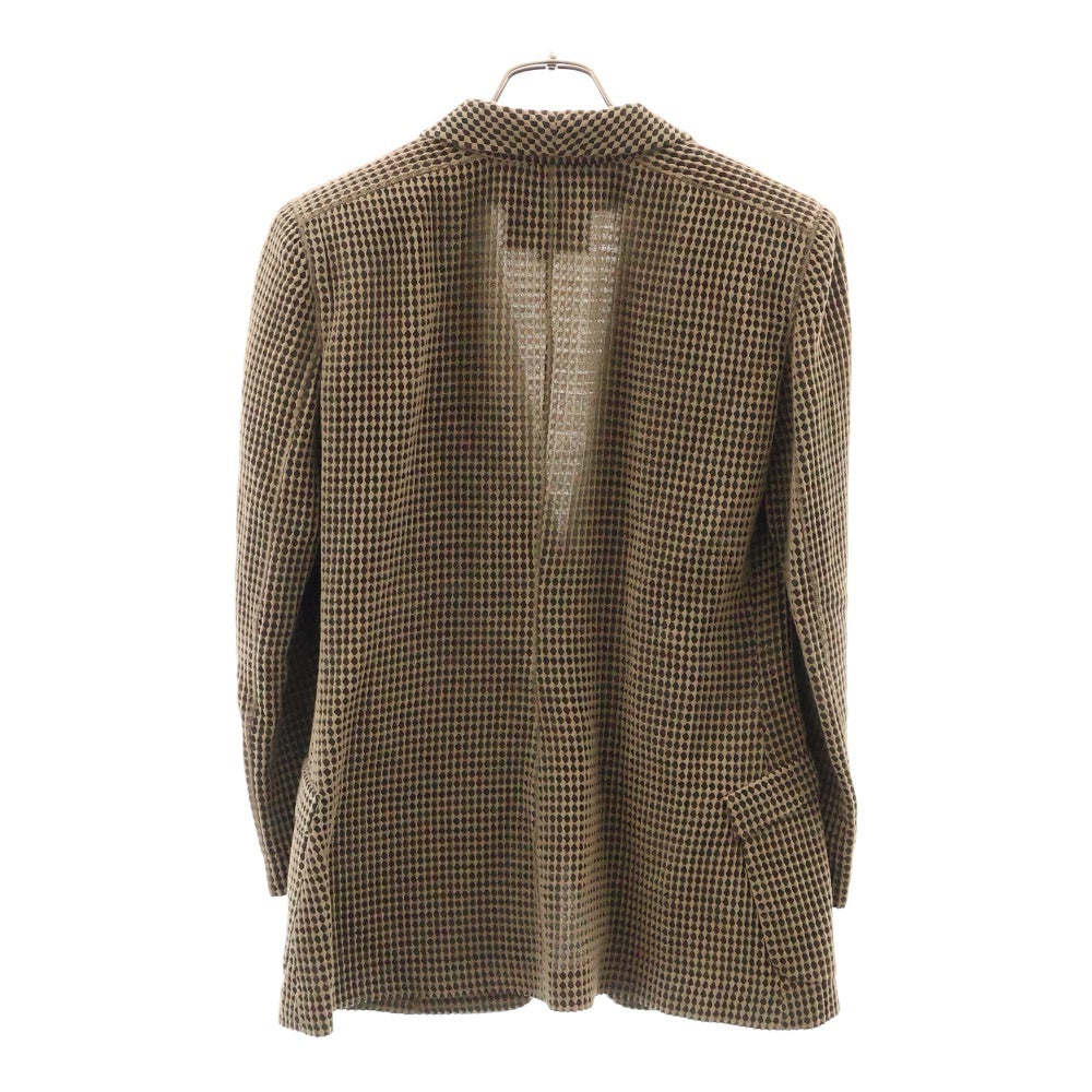 GIORGIO ARMANI(ジョルジオアルマーニ) BORGO21 ジャガード織 総柄 ショールカラー スモーキングジャケット カーキ レディース