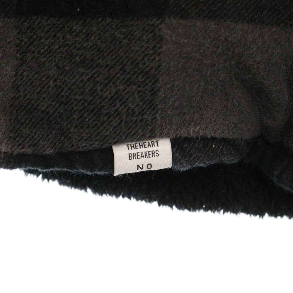 BEDWIN & THE HEARTBREAKERS(ベドウィンアンドザハートブレーカーズ) BUFFALO CHECK FLANNEL SHIRT バッファローチェック 裏ボア フランネル長袖シャツ ブラック/グレー レディース