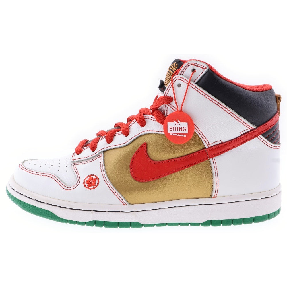 NIKE SB(ナイキエスビー) 【観賞用 2007年製】DUNK HIGH MONEY CAT ダンクハイ 招き猫 マネーキャット ハイカットスニーカー ホワイト/レッド/ゴールド US9.5/27.5cm 305050-162