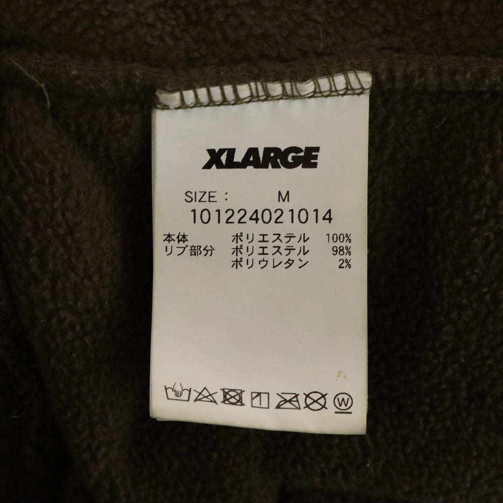 X-LARGE(エクストララージ) カレッジロゴ ジップアップ フリースジャケット カーキ 101224021014