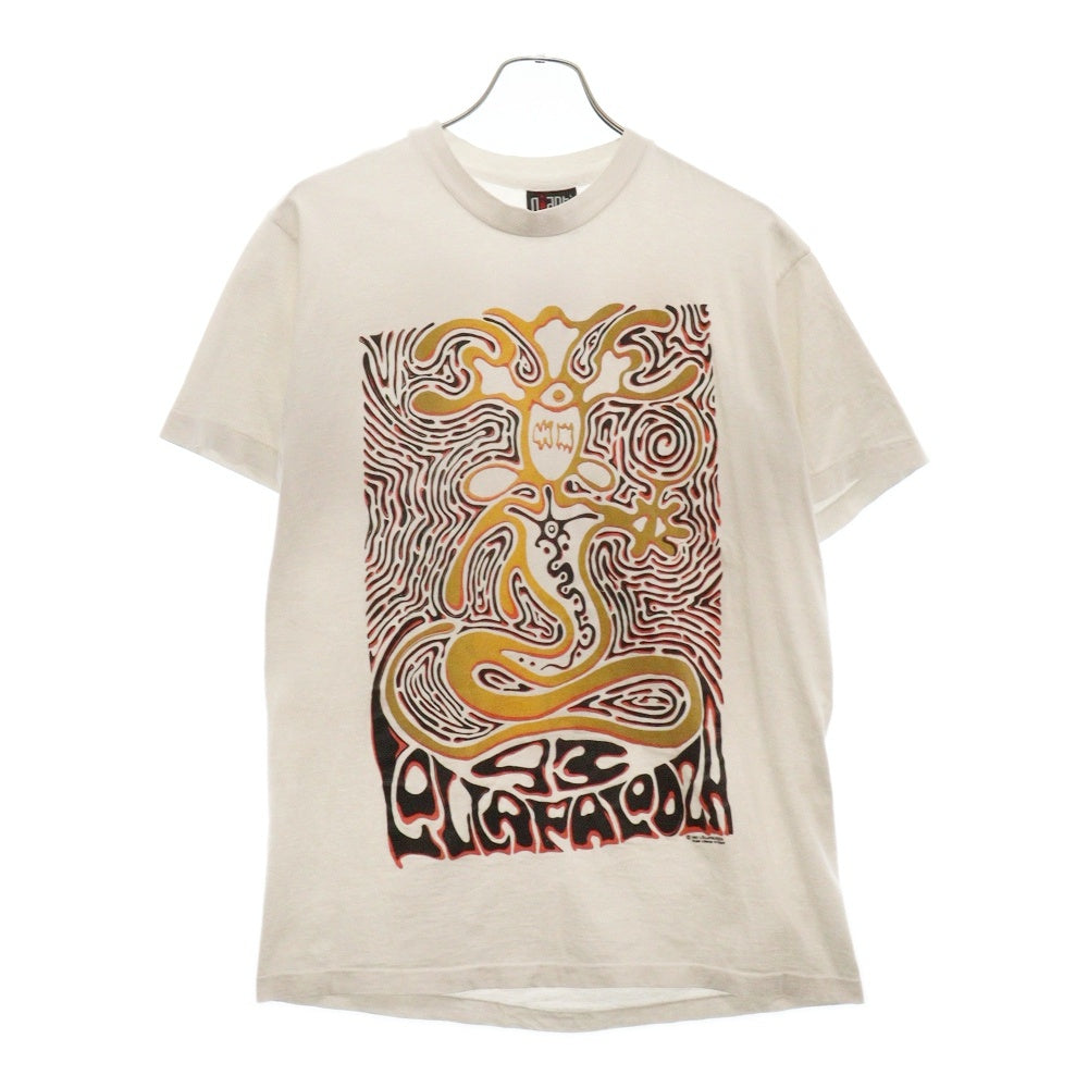 VINTAGE(ヴィンテージ) 90S LOLLAPALOOZA 93年 ロラパルーザ 裾シングル 両面プリント クルーネック 半袖Tシャツ カットソー ホワイト