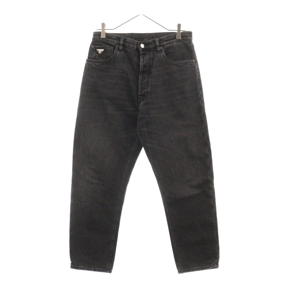 PRADA(プラダ) 23SS トライアングル ロゴ プレート デニム パンツ ブラック GEP351 S231 12K8