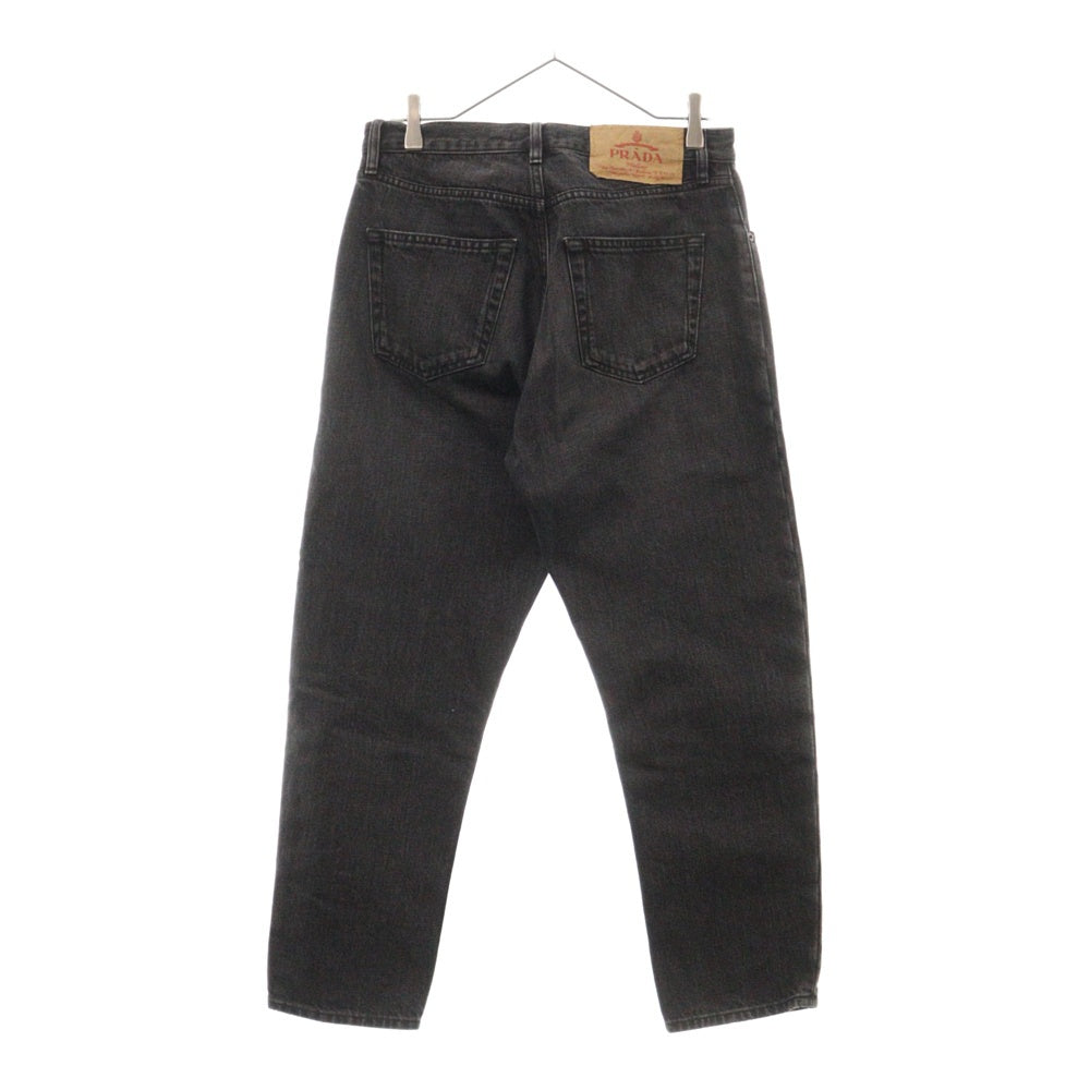PRADA(プラダ) 23SS トライアングル ロゴ プレート デニム パンツ ブラック GEP351 S231 12K8
