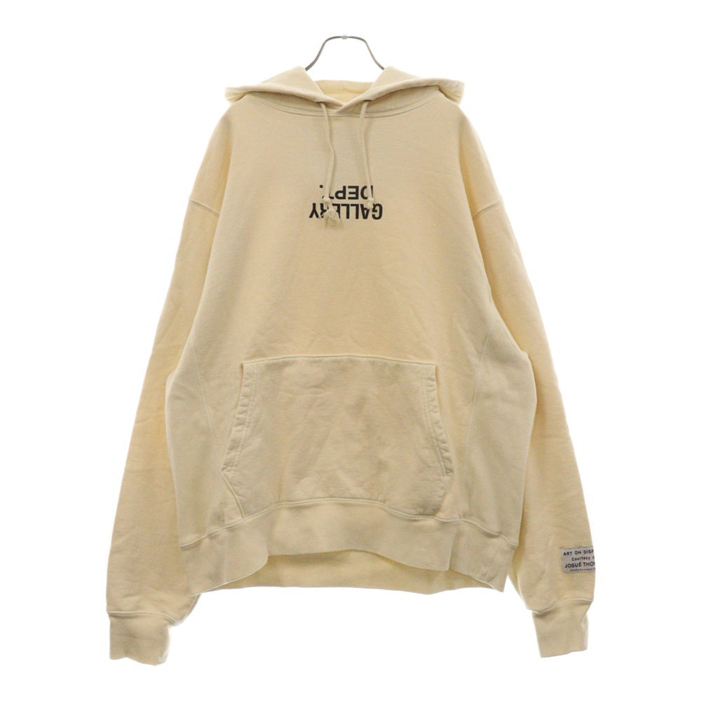 GALLERY DEPT.(ギャラリーデプト) Upside Down Logo Hoodie アップサイド ダウン フロントロゴプリント フーデッド プルオーバーパーカー スウェット アイボリー