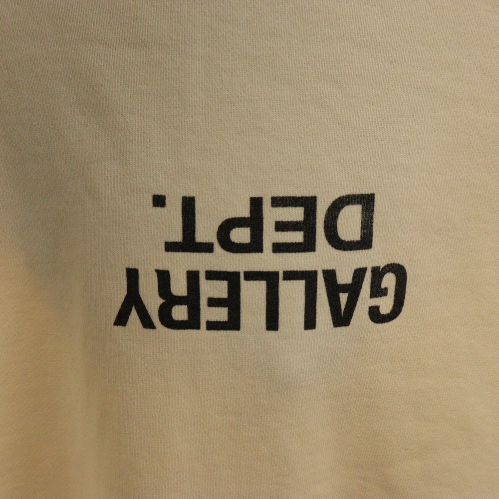 GALLERY DEPT.(ギャラリーデプト) Upside Down Logo Hoodie アップサイド ダウン フロントロゴプリント フーデッド プルオーバーパーカー スウェット アイボリー