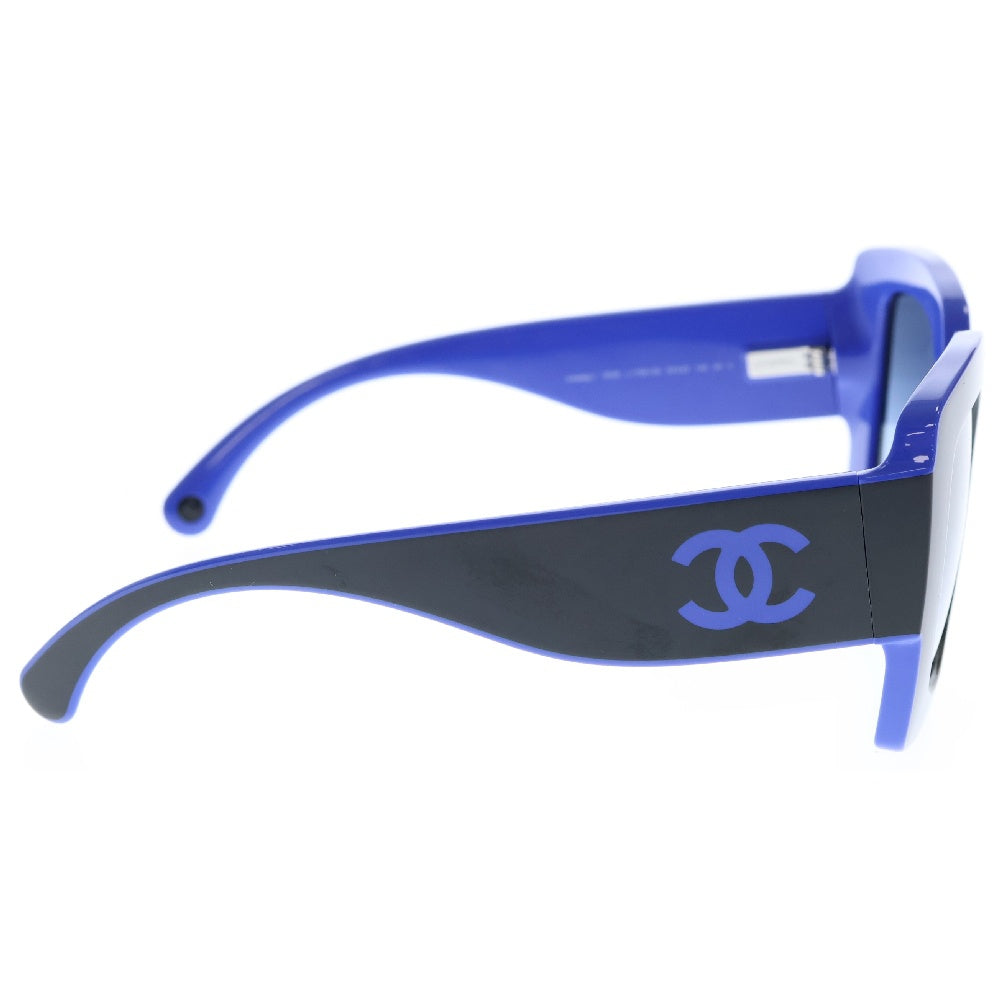 CHANEL(シャネル) テンプルココマーク スクエアシェイプ カラーレンズ サングラス メガネ 眼鏡 ブラック/ブルー レディース 6058