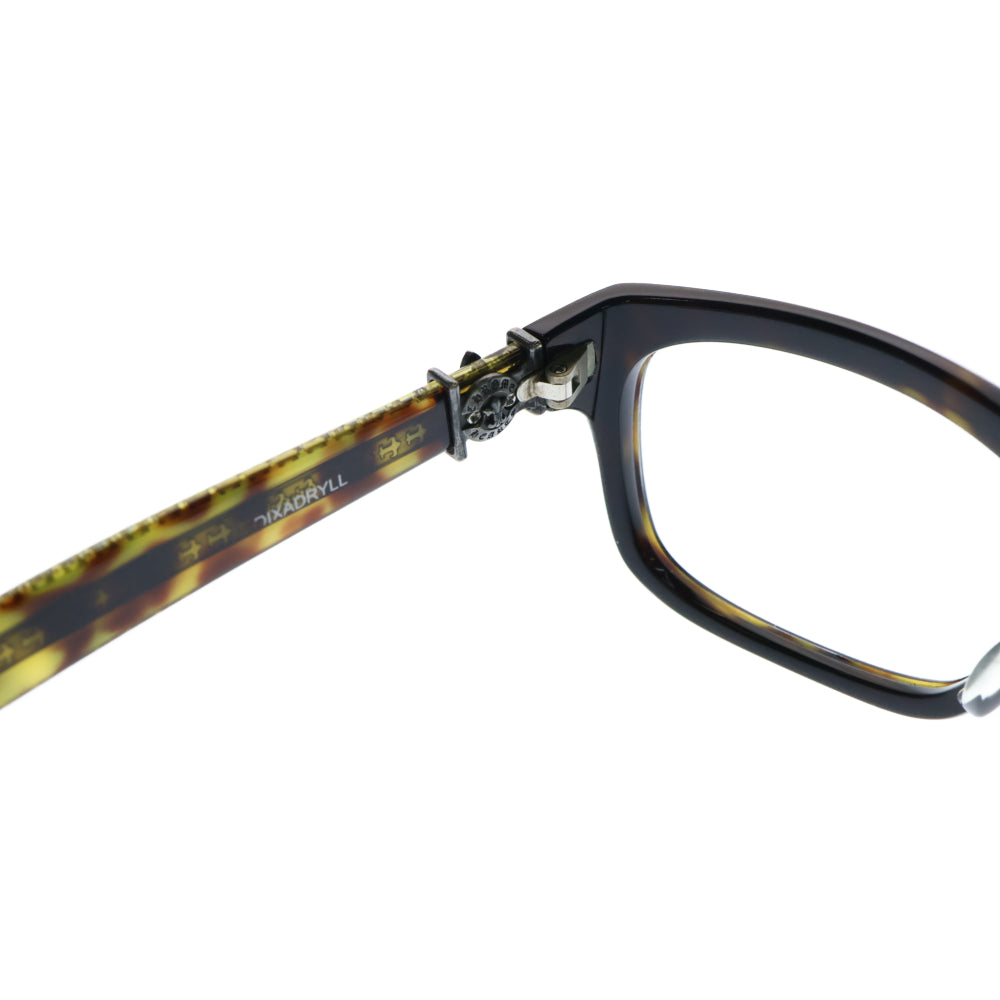 CHROME HEARTS(クロムハーツ) MY DIXADRYLL スクエアフレーム メガネ 眼鏡 アイウェア ブラウン/シルバー MBK-S 55