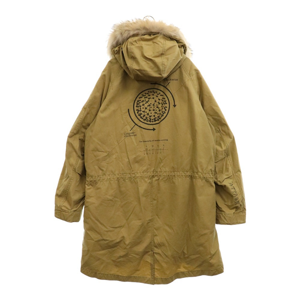 UNDERCOVER ISM(アンダーカバーイズム) 10AW archive Mod's Coat アーカイブ コヨーテファー ライナー付 サークルブレインプリント モッズコート ジャケット F4307 ベージュ