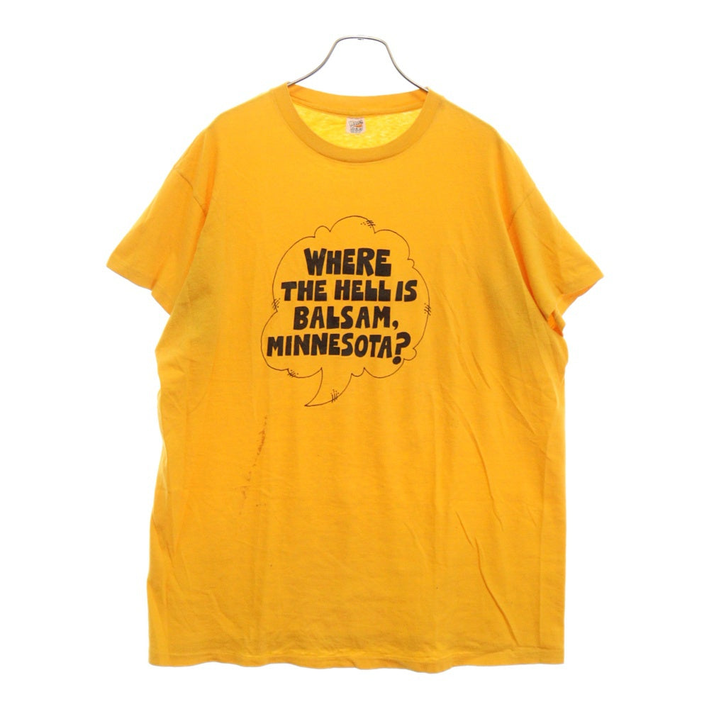 VINTAGE(ヴィンテージ) 70S VINTAGE Hanes ヴィンテージ ヘインズ メッセージプリント クルーネック 半袖Tシャツ カットソー オレンジ