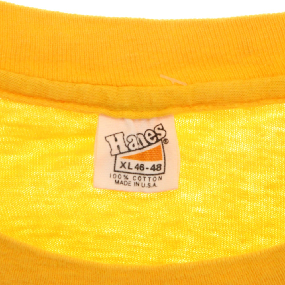 VINTAGE(ヴィンテージ) 70S VINTAGE Hanes ヴィンテージ ヘインズ メッセージプリント クルーネック 半袖Tシャツ カットソー オレンジ