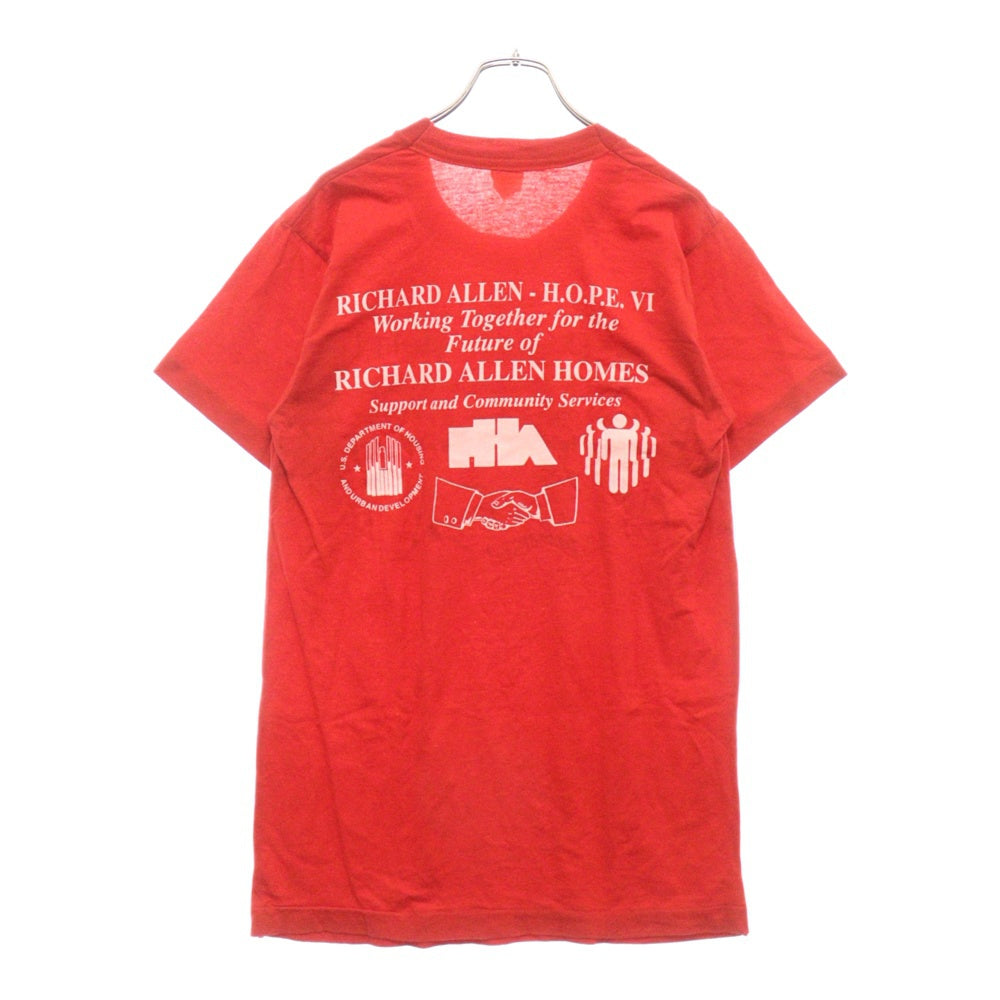 VINTAGE(ヴィンテージ) 80-90S VINTAGE PARTNERS IN HOPE SCREEN STARSボディ ヴィンテージ 5段プリント クルーネック 半袖Tシャツ カットソー レッド