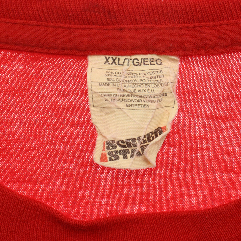 VINTAGE(ヴィンテージ) 80-90S VINTAGE PARTNERS IN HOPE SCREEN STARSボディ ヴィンテージ 5段プリント クルーネック 半袖Tシャツ カットソー レッド