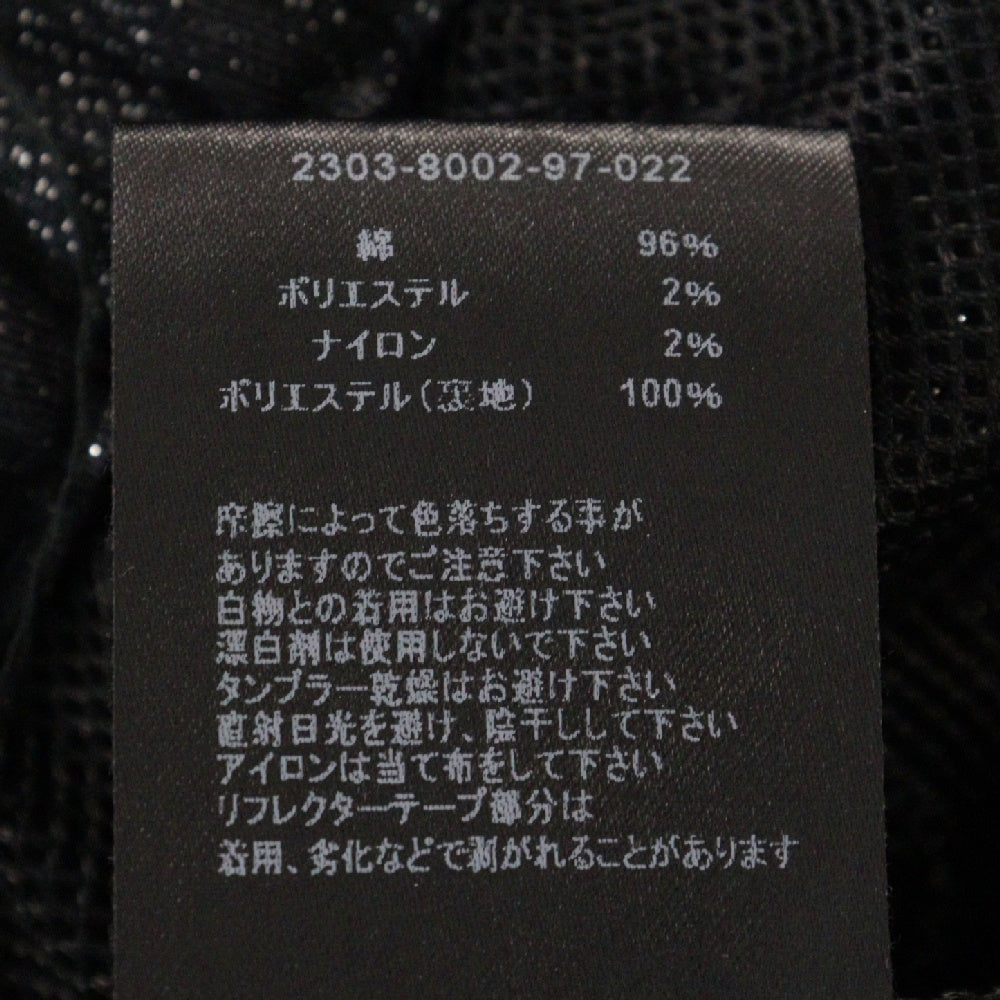 MINEDENIM(マインデニム) Diago.T Denim V.Line Athletic BZ アニマル 総柄 ラメ コットン 裏地メッシュ ジップアップ ジャケット ブルゾン ブラック 2303-8002