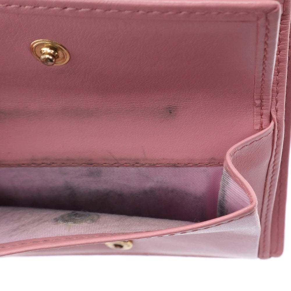 miumiu(ミュウミュウ) ST.COCCO ROSA クロコ型押し エンボスレザー コンパクト ウォレット 二つ折り財布 ピンク/ゴールド 5MV204 2B8G