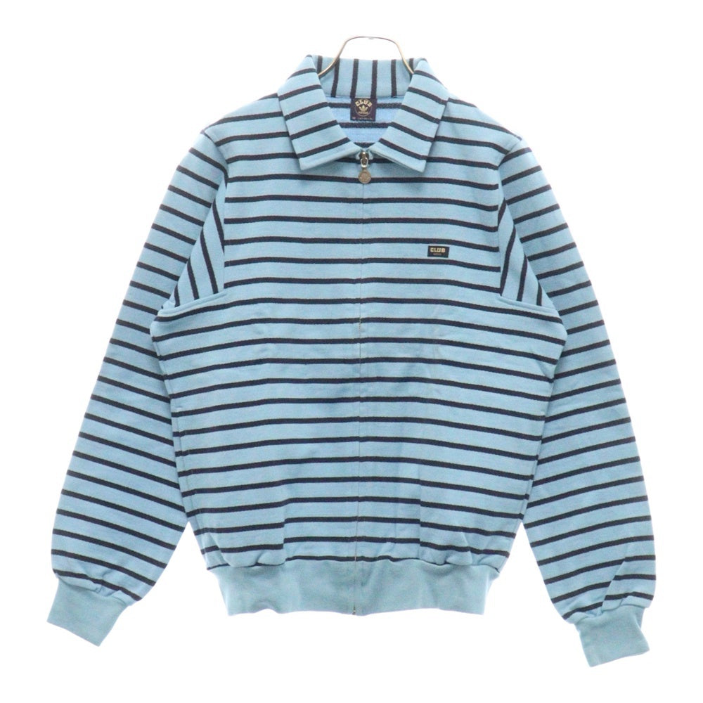 adidas(アディダス) 70-80S VINTAGE CLUB ヴィンテージ クラブタグ デサント社製 ボーダー スウェット トラックジャケット ブルー ACB-223