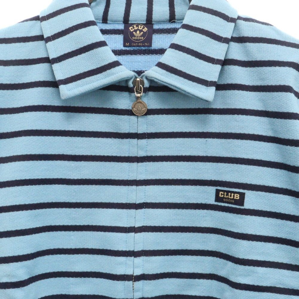 adidas(アディダス) 70-80S VINTAGE CLUB ヴィンテージ クラブタグ デサント社製 ボーダー スウェット トラックジャケット ブルー ACB-223