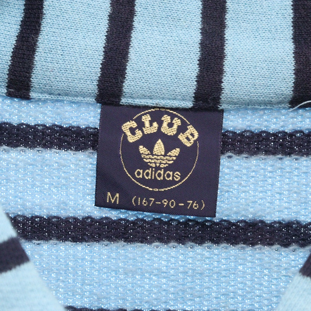 adidas(アディダス) 70-80S VINTAGE CLUB ヴィンテージ クラブタグ デサント社製 ボーダー スウェット トラックジャケット ブルー ACB-223