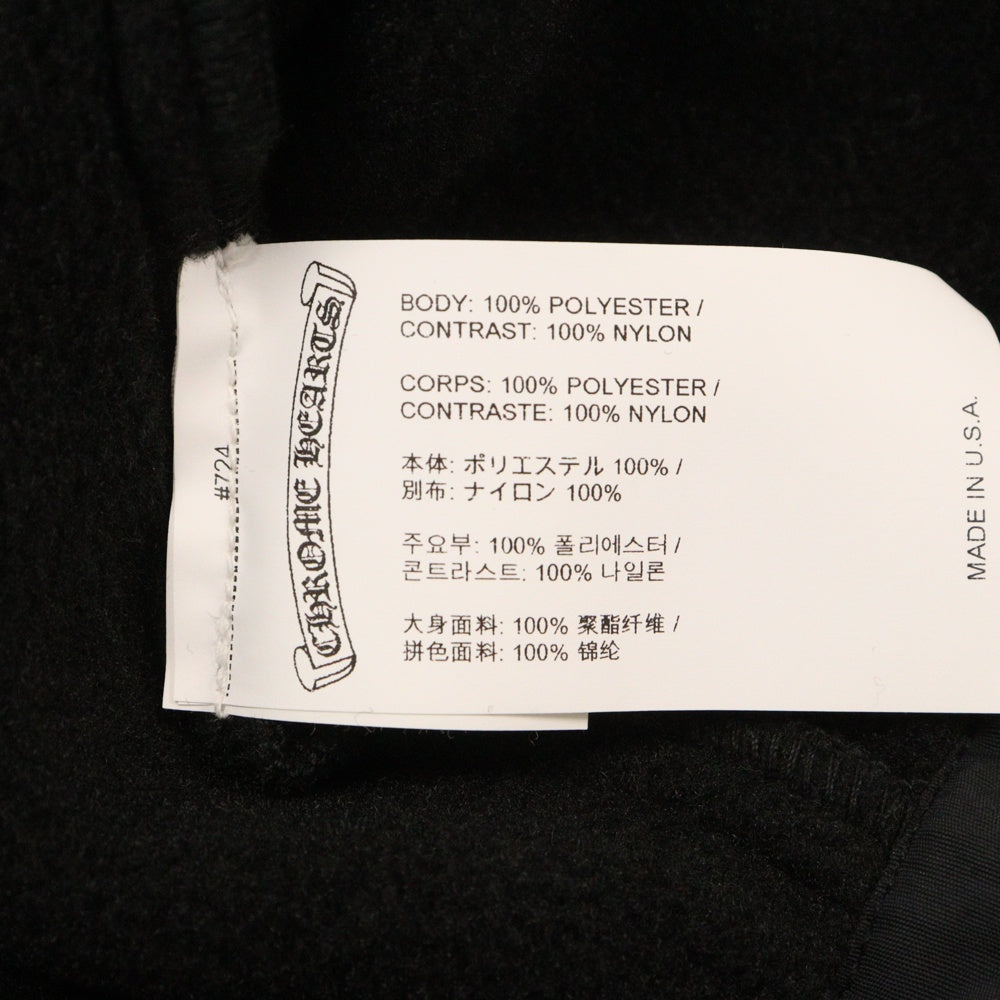 CHROME HEARTS(クロムハーツ) YNT U DETENT HDPL FLC クロスボールボタンフリースパーカー フーディ ブラック