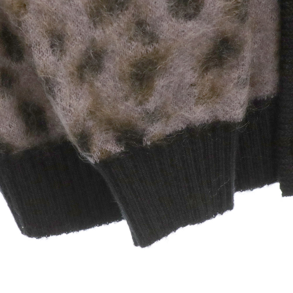 WACKO MARIA(ワコマリア) 24SS LEOPARD MOHAIR CARDIGAN レオパード柄 ジャガード モヘア ニット カーディガン パープル 24SS-WMK-KN09