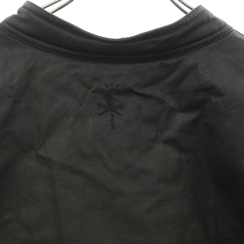NIKE(ナイキ) JORDAN BRAND ×Travis Scott WAXED JACKET ジョーダンブランド トラヴィススコット レザー切り替え 中綿 ワックスド ジップアップ ジャケット DZ5474-010