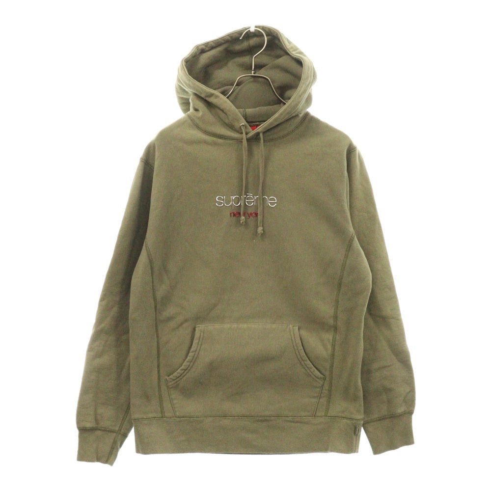 SUPREME(シュプリーム) 16AW Chrome Classic Logo Hooded Sweatshirt クラシックロゴ プルオーバースウェットパーカー フーディー カーキ