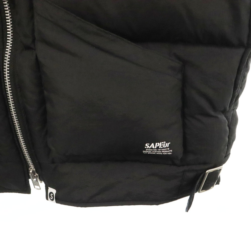 SAPEur(サプール) B-3 Type Down Jacket ナイロン ジップアップ ダウン ジャケット ブラック A0024-400